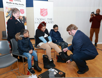 Toyota Delivers Boots to Detroit Families